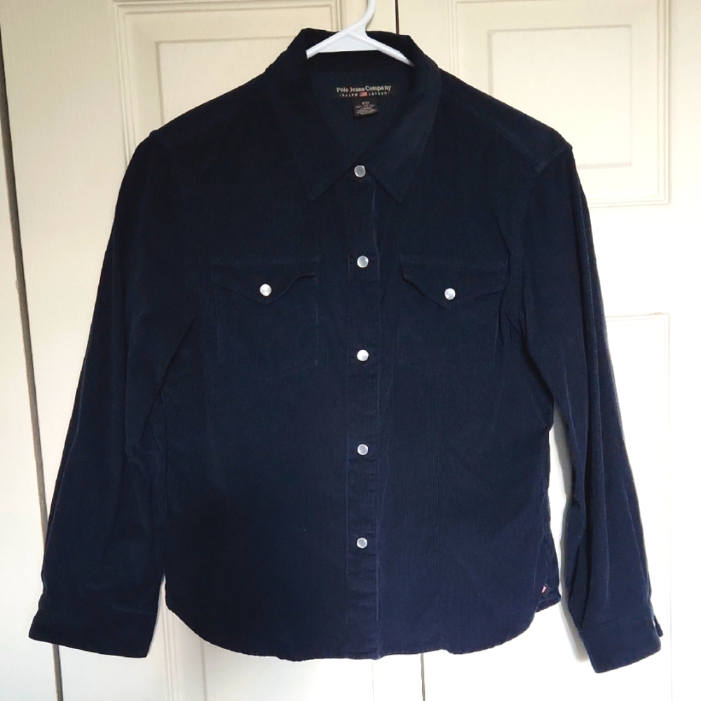 Womens Ralph Lauren Polo Jeans Company 3/4 Sleeve Shirt Small Vintage - Picture 3 of 7